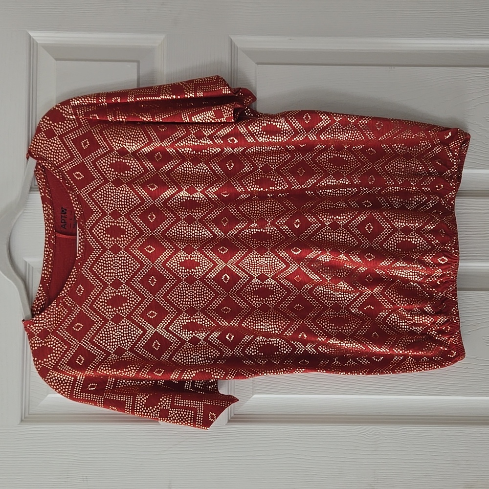 NWOT APT 9 Aztec Print Orange & Gold T-shirt Blouse